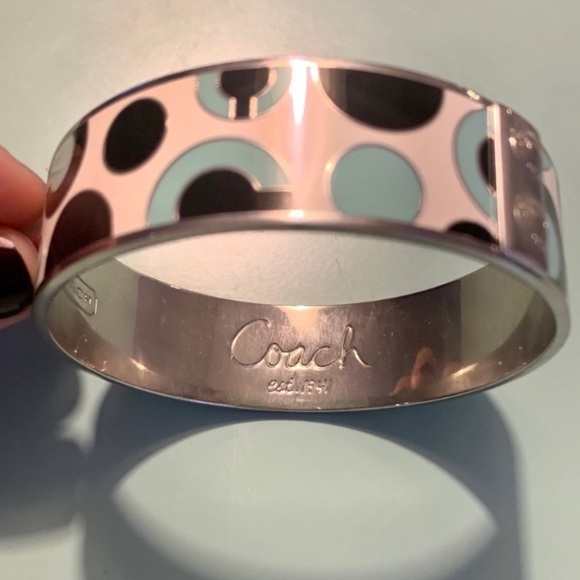 Coach Blue and White Enamel Logo Bangle - Picture 3 of 6